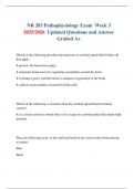 NR 283 Pathophysiology Exam  Week 3  2025&sol;2026  Updated Questions and Answer Graded A&plus;