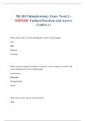 NR 283 Pathophysiology Exam  Week 2 &ndash; 2025&sol;2026  Updated Questions and Answer Graded A&plus;