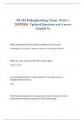 NR 283 Pathophysiology Exam  Week 1&ndash; 2025&sol;2026  Updated Questions and Answer Graded A&plus;