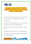 Emergency Care Brady 14th Edition Exam Prep 2025&sol;2026 &ndash; 250&plus; EMT Terminology&comma; Medical Emergencies&comma; Environmental Injuries&comma; and Poisoning Management Questions with Verified Answers