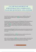 CLC 059 MANAGEMENT OF SUBCONTRACTING COMPLIANCE&period; EXAM 2025 QUESTIONS AND ANSWERS