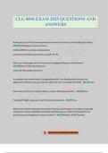 CLG 0010 EXAM 2025 QUESTIONS AND ANSWERS