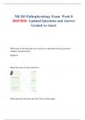 NR 283 Pathophysiology Exam  Week 8  2025&sol;2026  Updated Questions and Answer Graded A&plus; latest