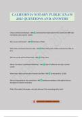 CALIFORNIA NOTARY PUBLIC EXAM 2025 QUESTIONS AND ANSWERS