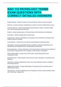 RAD 112 PATHOLOGY TERMS EXAM QUESTIONS WITH CORRECT DETAILED ANSWERS 