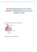 NR 283 Pathophysiology Exam  Week 7  2025&sol;2026  Updated Questions and Answer Graded A&plus; latest