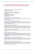 CASE STUDY EVALUATION Q AND A