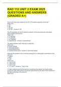 RAD 112 UNIT 2 EXAM 2025 QUESTIONS AND ANSWERS &lpar;GRADED A&plus;&rpar; 