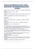 Nutrition And Metabolism Exam 3 Study  Guide &lpar;APHY 102&rpar; Verified Questions And  Answers   