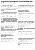 Foundations of Reading Practice Test Questions with 100&percnt; Verified Answers Graded A&plus;