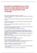 BUSINESS FUNDAMENTALS CASE STUDY&colon; AARDVARK EM LTD AND PRACTICE QUESTIONS AND ANSWERS
