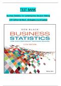 Test Bank - Business Statistics&colon; For Contemporary Decision Making 11th Edition by Ken Black&comma; All 19 Chapters Covered&comma; Verified Latest Edition