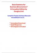 Solutions for Basic Statistics for Business & Economics&comma; 7th Canadian Edition by Douglas Lind