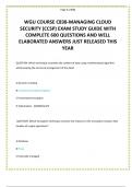WGU COURSE C838-MANAGING CLOUD SECURITY &lpar;CCSP&rpar; EXAM STUDY GUIDE WITH COMPLETE 600 QUESTIONS AND WELL ELABORATED ANSWERS JUST RELEASED THIS YEAR