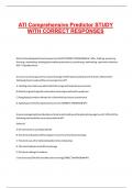 ATI Comprehensive Predictor STUDY WITH CORRECT RESPONSES
