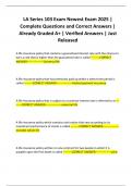 LA Series 103 Exam Newest Exam 2025 &vert; Complete Questions and Correct Answers &vert; Already Graded A&plus; &vert; Verified Answers &vert; Just Released