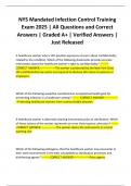 NYS Mandated Infection Control Training Exam 2025 &vert; All Questions and Correct Answers &vert; Graded A&plus; &vert; Verified Answers &vert; Just Released