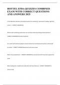 HOTTEL EFDA QUIZZES COMBINED EXAM WITH CORRECT QUESTIONS AND ANSWERS 2025
