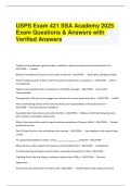 USPS Exam 421 SSA Academy 2025 Exam Questions & Answers with  Verified Answers 