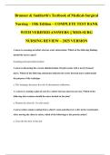 Brunner & Suddarth&rsquo;s Textbook of Medical-Surgical Nursing &ndash; 15th Edition &ndash; COMPLETE TEST BANK WITH VERIFIED ANSWERS &vert;&vert; MED-SURG NURSING REVIEW &ndash; 2025 VERSION
