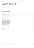 Asphalt Paving Level 2 Questions and Answers Best rated A&plus; Guaranteed Success Latest Update