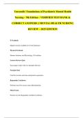 Varcarolis' Foundations of Psychiatric Mental Health Nursing &ndash; 9th Edition &ndash; VERIFIED TEST BANK & CORRECT ANSWERS &vert;&vert; MENTAL HEALTH NURSING REVIEW &ndash; 2025 EDITION
