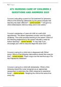 ATI&colon; NURSING CARE OF CHILDREN 2  QUESTIONS AND ANSWERS 2025