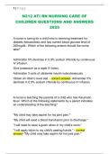 N212 ATI RN NURSING CARE OF  CHILDREN QUESTIONS AND ANSWERS  2025