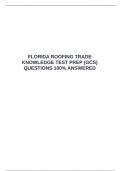 FLORIDA ROOFING TRADE KNOWLEDGE TEST PREP &lpar;GCS&rpar; QUESTIONS 100&percnt; ANSWERED &emsp;