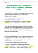 RN CONCEPT-BASED ASSESSMENT  LEVEL 2 QUESTIONS AND ANSWERS  2025