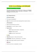 OCR A-Level Biology A &ndash; Chapter 2 Summary&colon; Foundations in Biology 2025&sol;2026 Latest Update Rated A&plus;