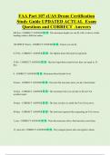 FAA Part 107 sUAS Drone Certification  Study Guide UPDATED ACTUAL  Exam  Questions and CORRECT  Answers 