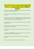 Part 107 sUAS FAA Study Guide UPDATED  ACTUAL  Exam Questions and CORRECT   Answers 