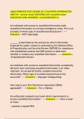 UNAUTHORIZED DISCLOSURE OF CLASSIFIED INFORMATION  AND CUI newest actual 2025&sol;2026 with complete latest  QUESTIONS AND ANSWERS &period;verifed&sol;GRADED A&plus;
