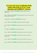 FAA Part 107 sUAS Certification Study  Guide UPDATED ACTUAL  Exam  Questions and CORRECT  Answers