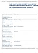 Exam &lpar;elaborations&rpar; CLEP AMERICAN GOVERNMENT  