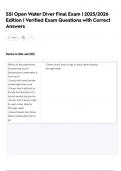 SSI Open Water Diver Final Exam &vert; 2025&sol;2026  Edition &vert; Verified Exam Questions with Correct  Answers