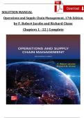 SOLUTION MANUAL Operations and Supply Chain Management&comma; 17th Edition  by F&period; Robert Jacobs and Richard Chase Chapters 1 - 22