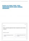 BLAW 316 FINAL CONT&period; 2025 QUESTIONS WITH 100&percnt; VERIED ANSWERS&excl;&excl;
