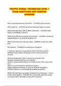 TRAFFIC SIGNAL TECHNICIAN LEVEL 1 EXAM QUESTIONS AND VERIFIED ANSWERS