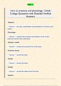 intro to anatomy and physiology- Unitek  College Questions with Detailed Verified  Answers