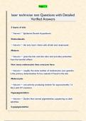laser technician test Questions with Detailed  Verified Answers 