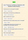 Laser Technician Certification Questions with  Detailed Verified Answers 