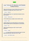 Laser Technician Fin Questions with Detailed  Verified Answers