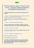 MTA Bus Operator Exam for New York City  Section 1 Inspection & Reports Questions  with Detailed Verified Answers 