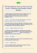 MTA Bus Operator Exam for New York City  Section 2 Questions with Detailed Verified  Answers