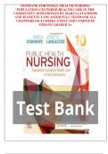 TESTBANK FOR  PUBLIC HEALTH NURSING&colon; POPULATION CENTERED HEALTH CARE IN THE COMMUNITY 10TH EDITION BY  MARCIA STANHOPE AND JEANETTE LANCASTER FULL TESTBANK  ALL CHAPTERS INCLUDED&vert;&vert; LATEST AND COMPLETE UPDATE  GRADED A&plus; 