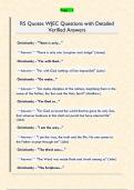 RS Quotes WJEC Questions with Detailed  Verified Answers