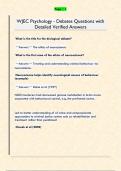WJEC Psychology - Debates Questions with  Detailed Verified Answers 