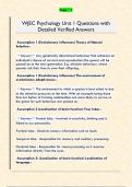 WJEC Psychology Unit 1 Questions with  Detailed Verified Answers 